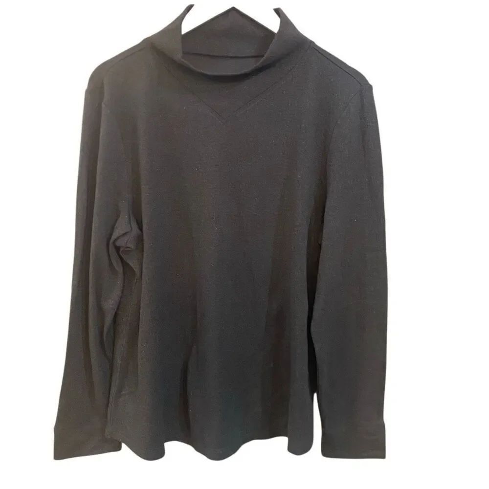 T by Talbots charcoal gray metallic cowl neck XL sweater